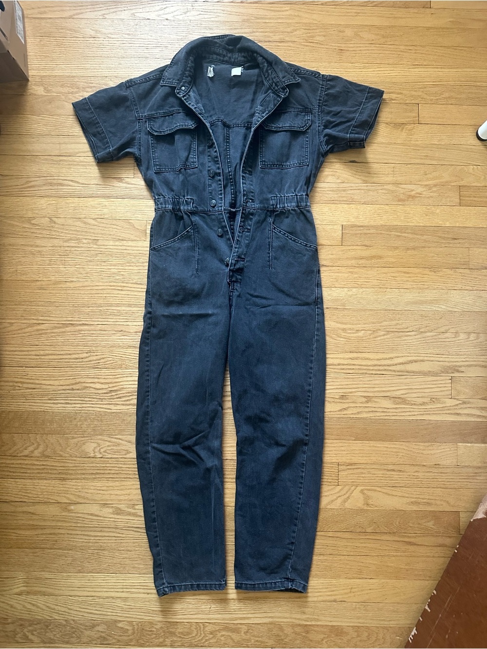 Free People Dark Wash Denim Jumpsuit